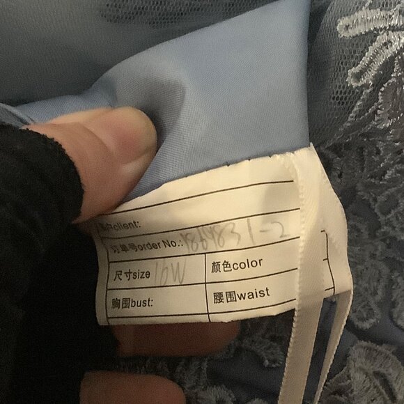 Elegant Gown Gallery Women 16 Wedding Dress Lace Bodice Chiffon Skirt  Blue NEW - Picture 5 of 10